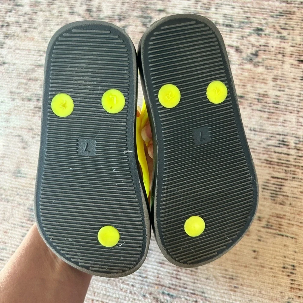 Old Navy Yellow and Green Flip Flop Sandals